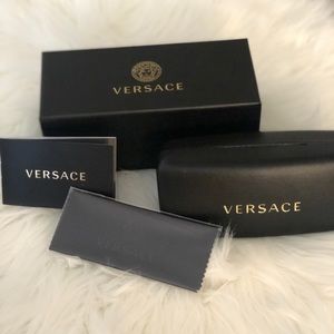 Versace sunglass case with polishing cloth